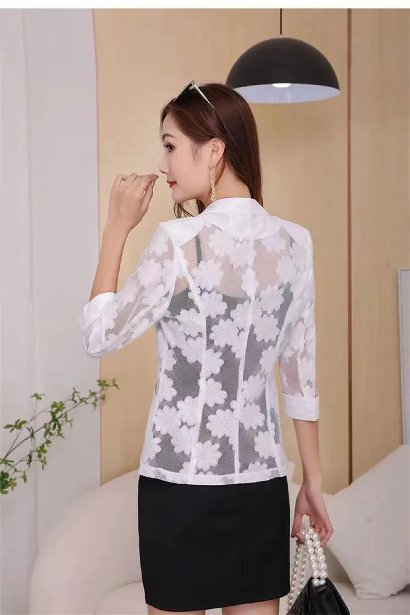 Selene- Lace Sleeve Blazer 9