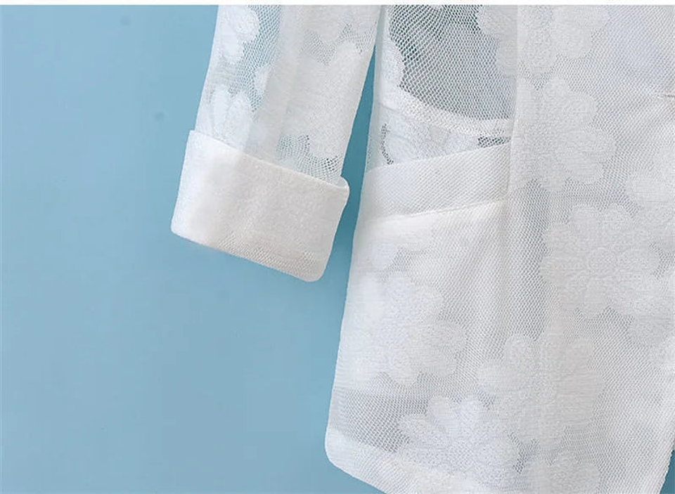 Selene- Lace Sleeve Blazer 16