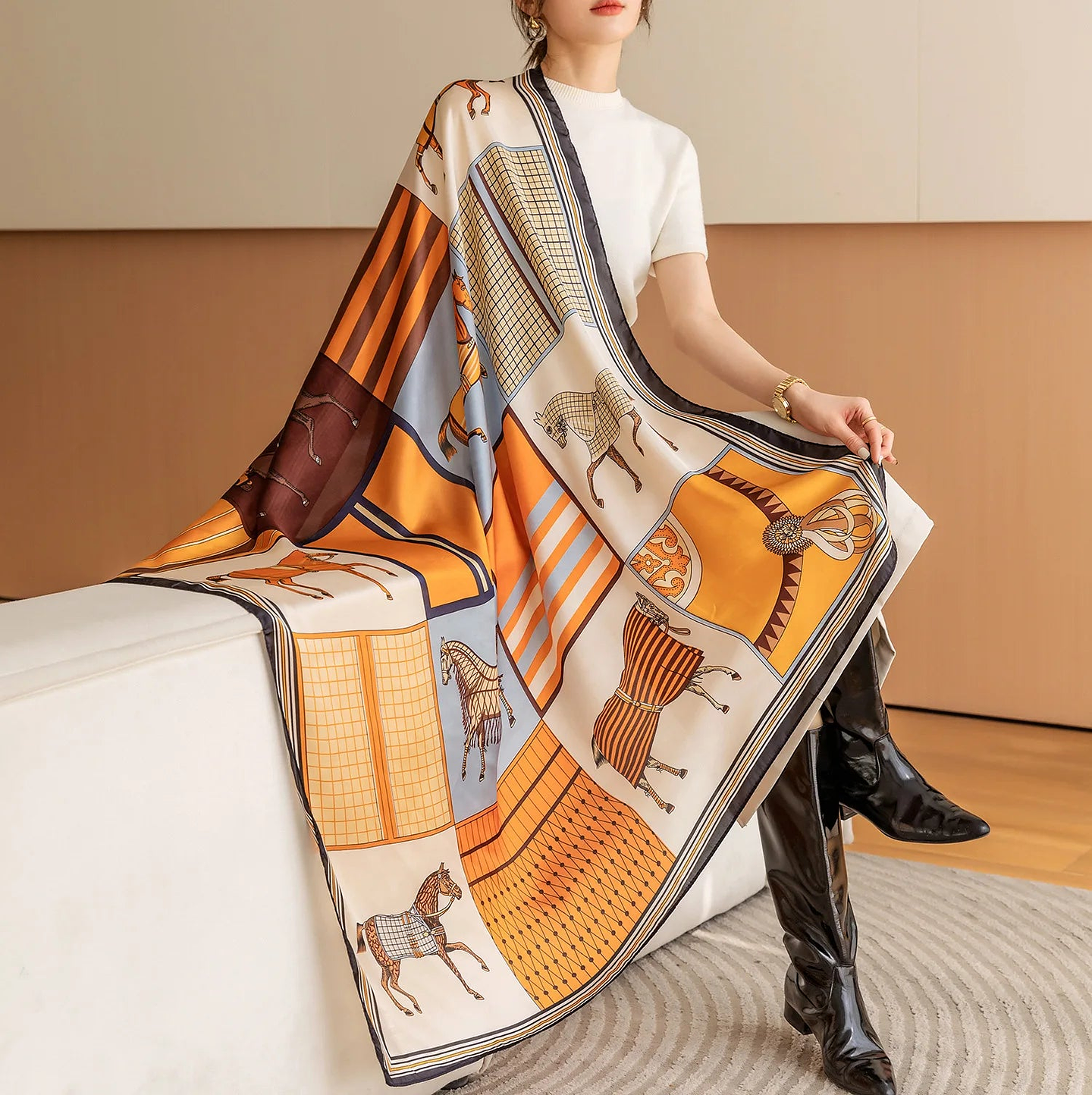 Liv- Majestic Print Scarf 1