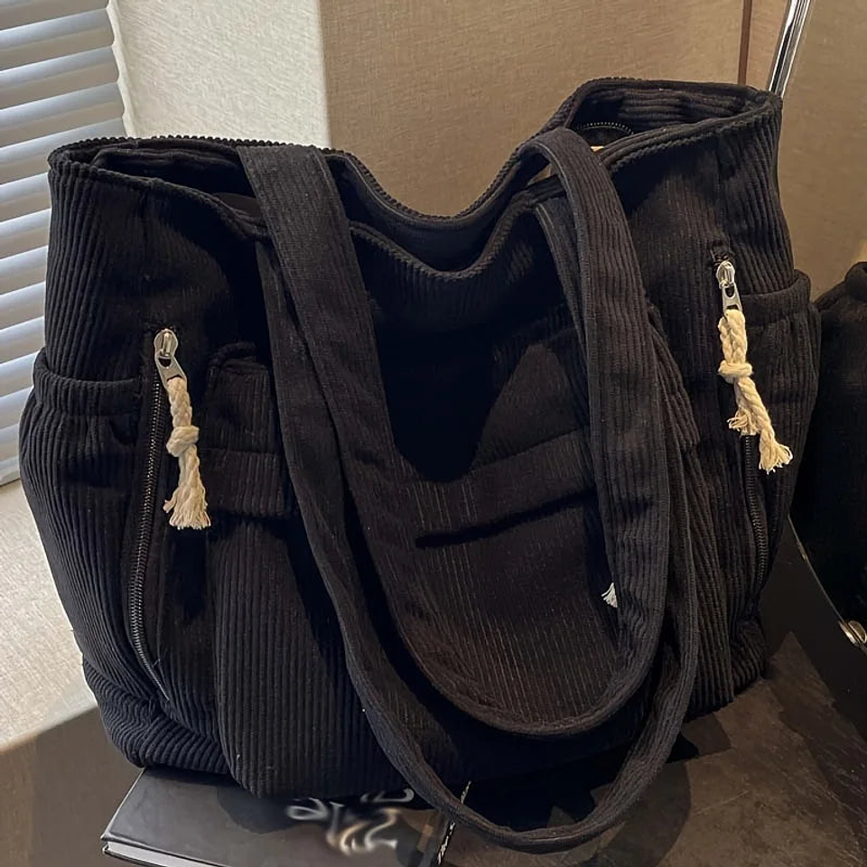 Piper- Casual Corduroy Tote 1