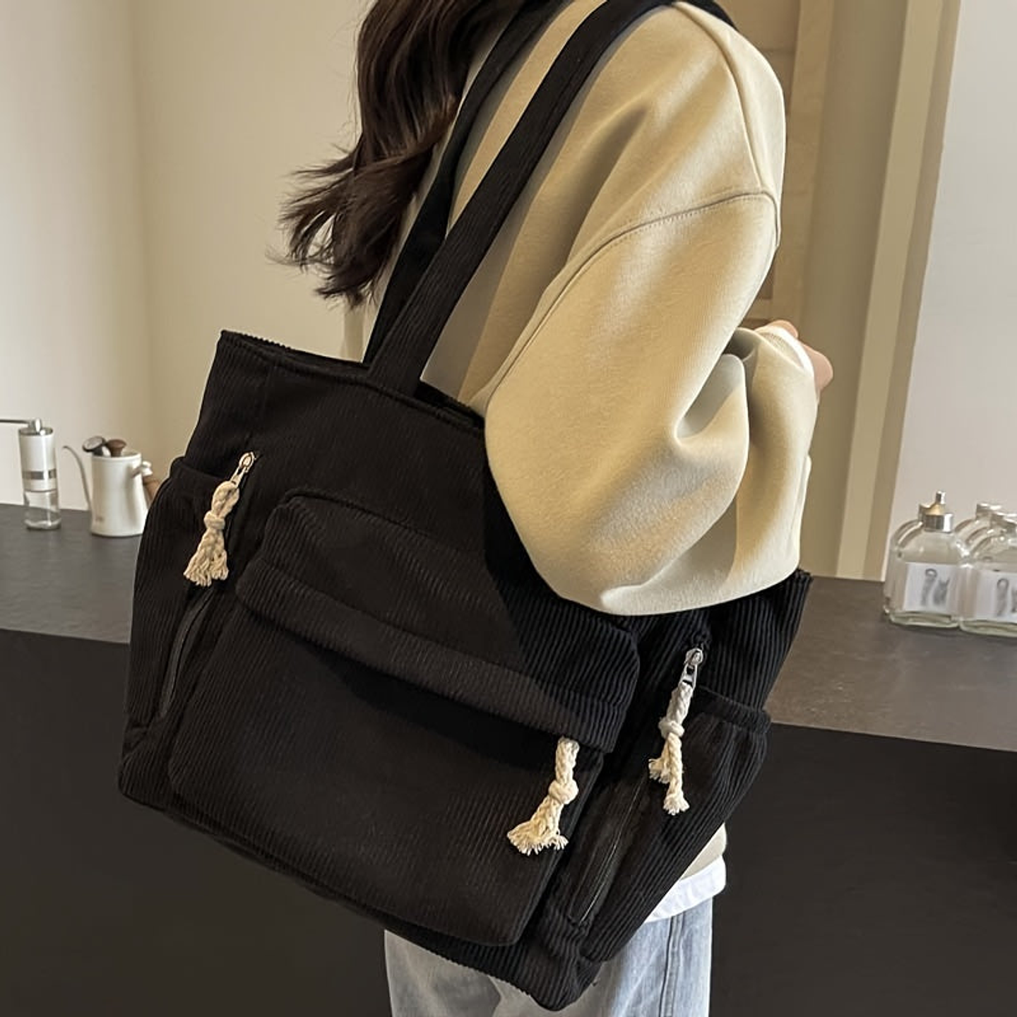 Piper- Casual Corduroy Tote 9