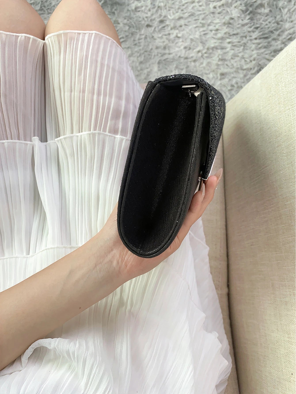 Odette- Pleated Satin Bag 18