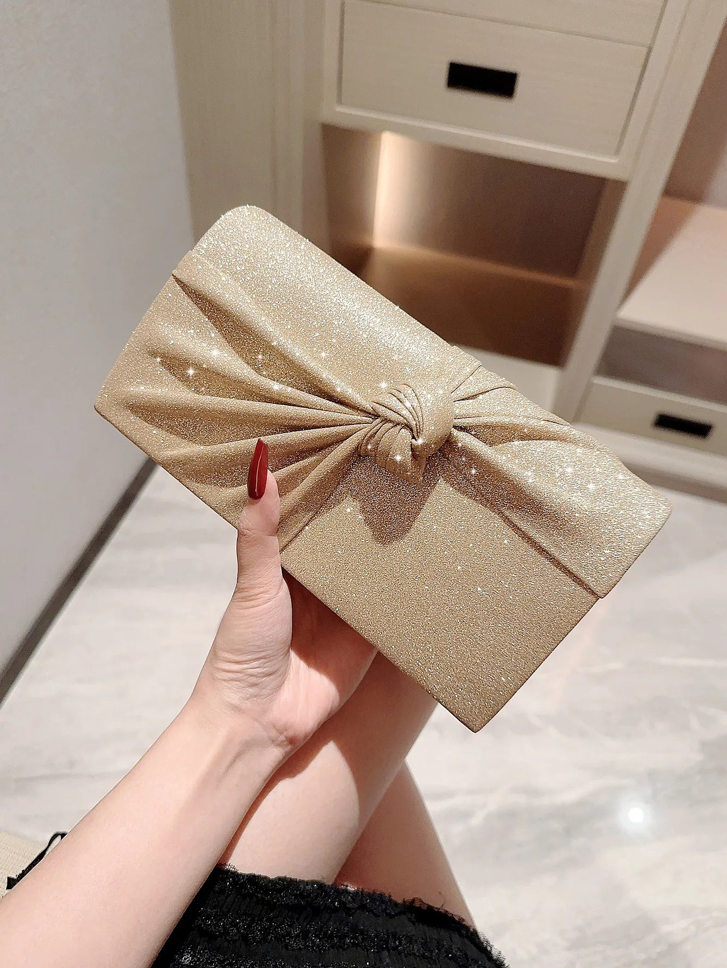 Thea- Velvet Flap Evening Bag 1