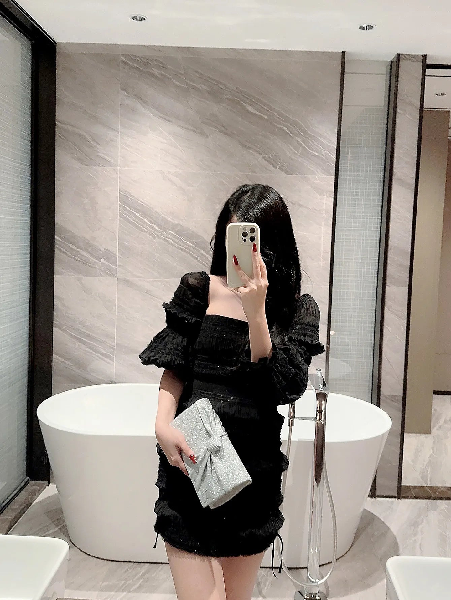 Thea- Velvet Flap Evening Bag 11