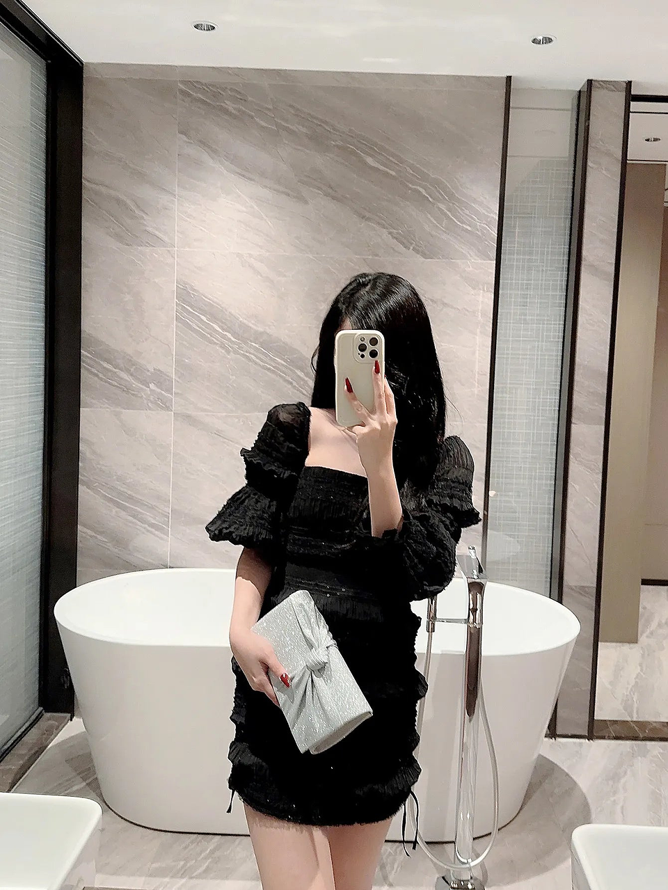 Thea- Velvet Flap Evening Bag 11