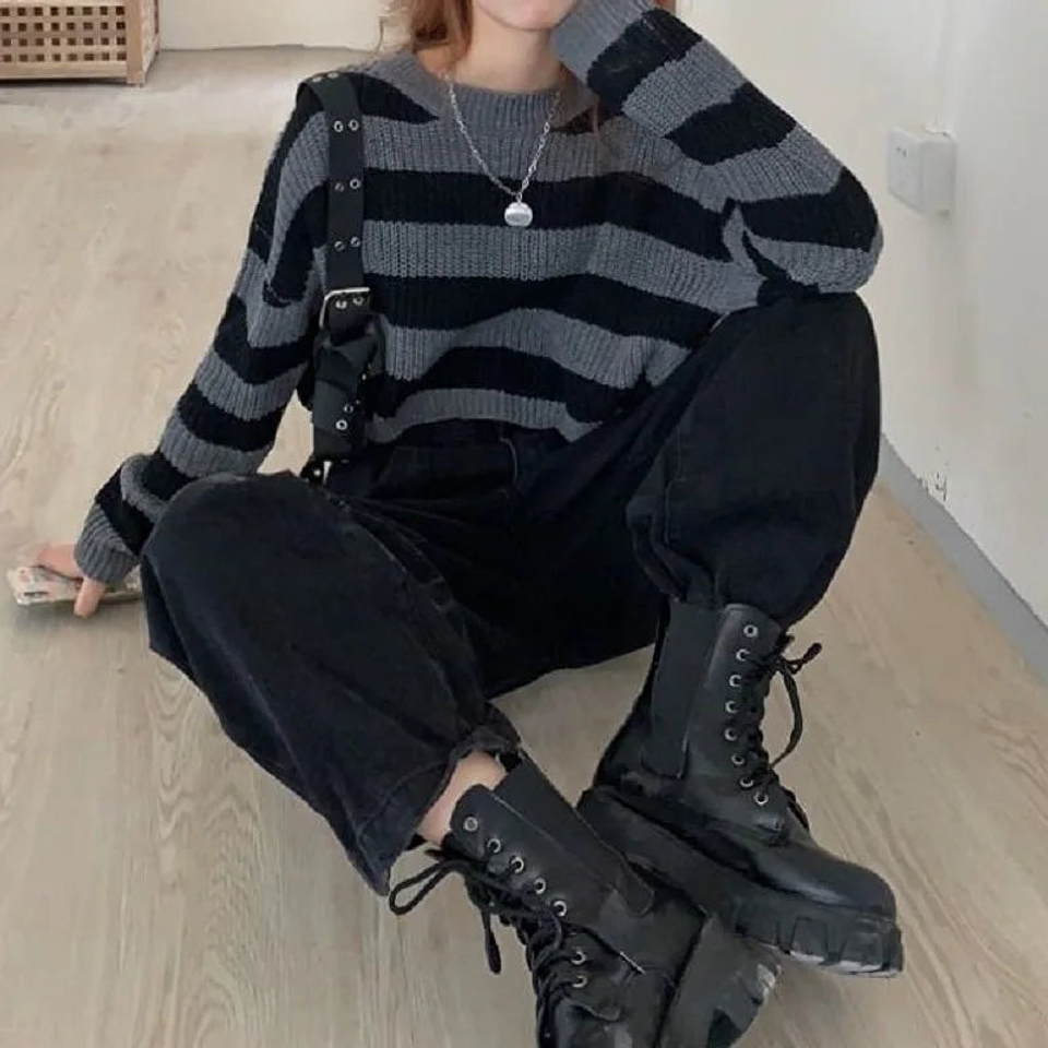 Onyx- Striped Knit Sweater 2