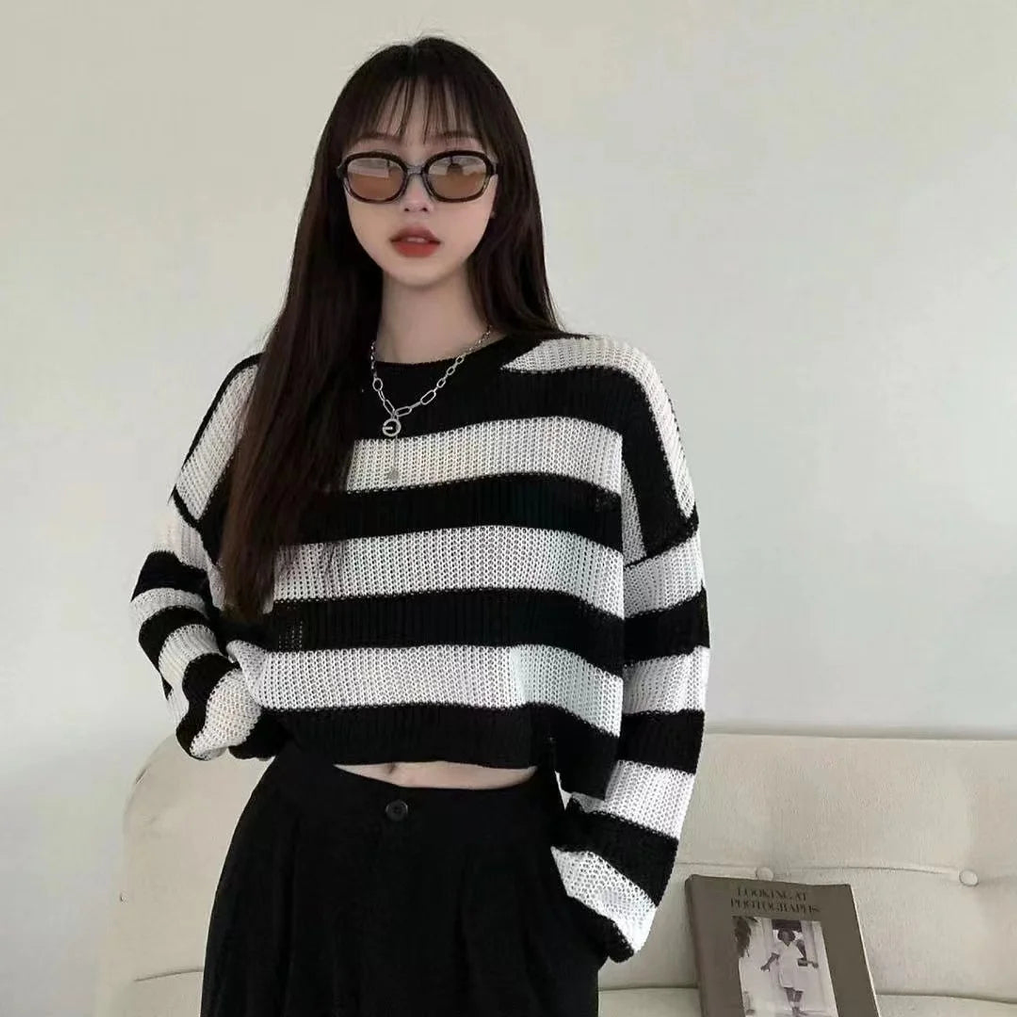 Onyx- Striped Knit Sweater 7