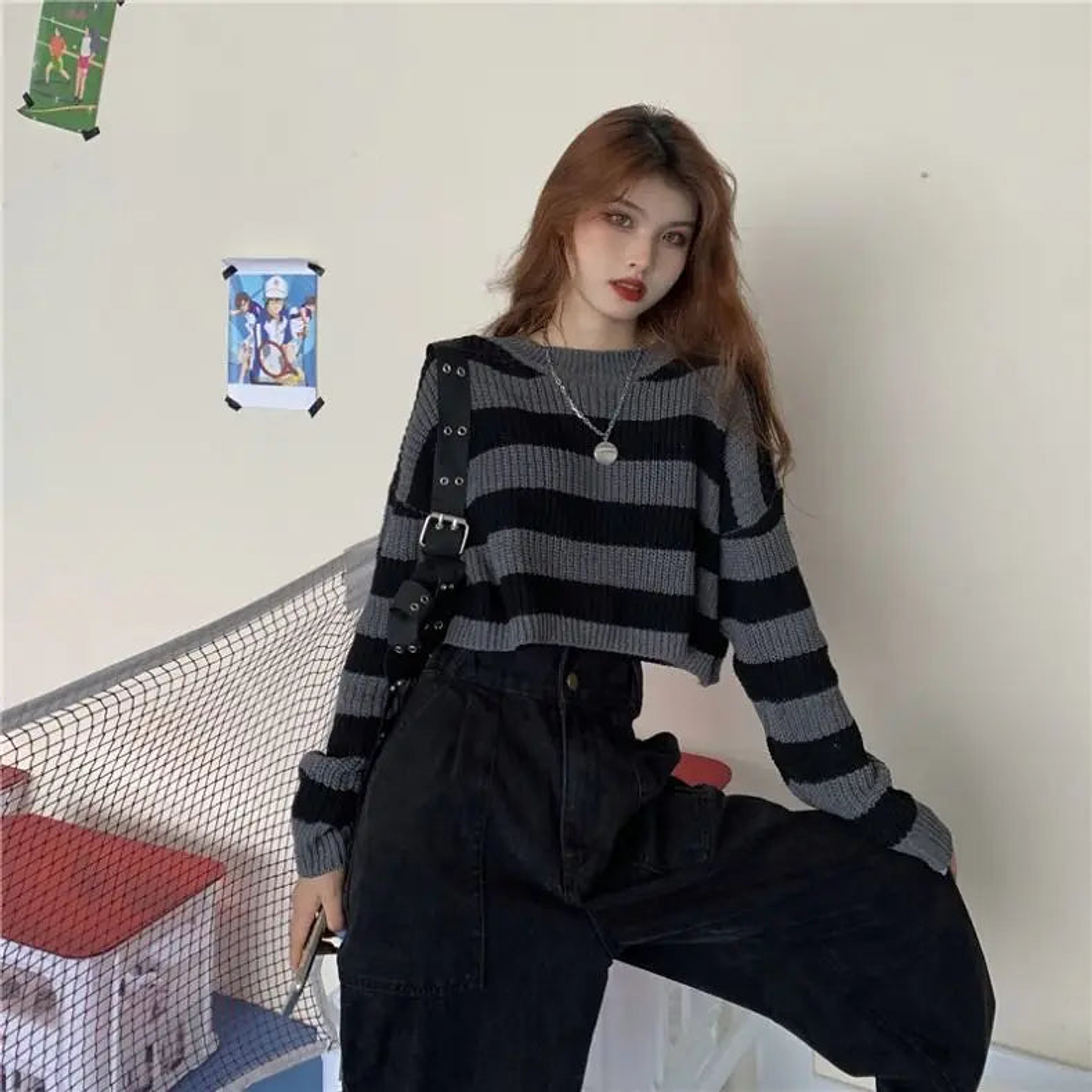 Onyx- Striped Knit Sweater 9