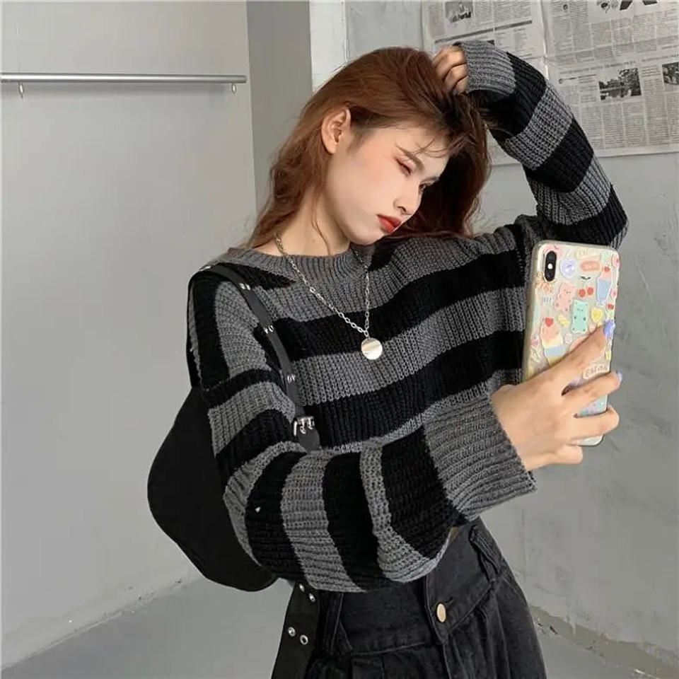 Onyx- Striped Knit Sweater 10