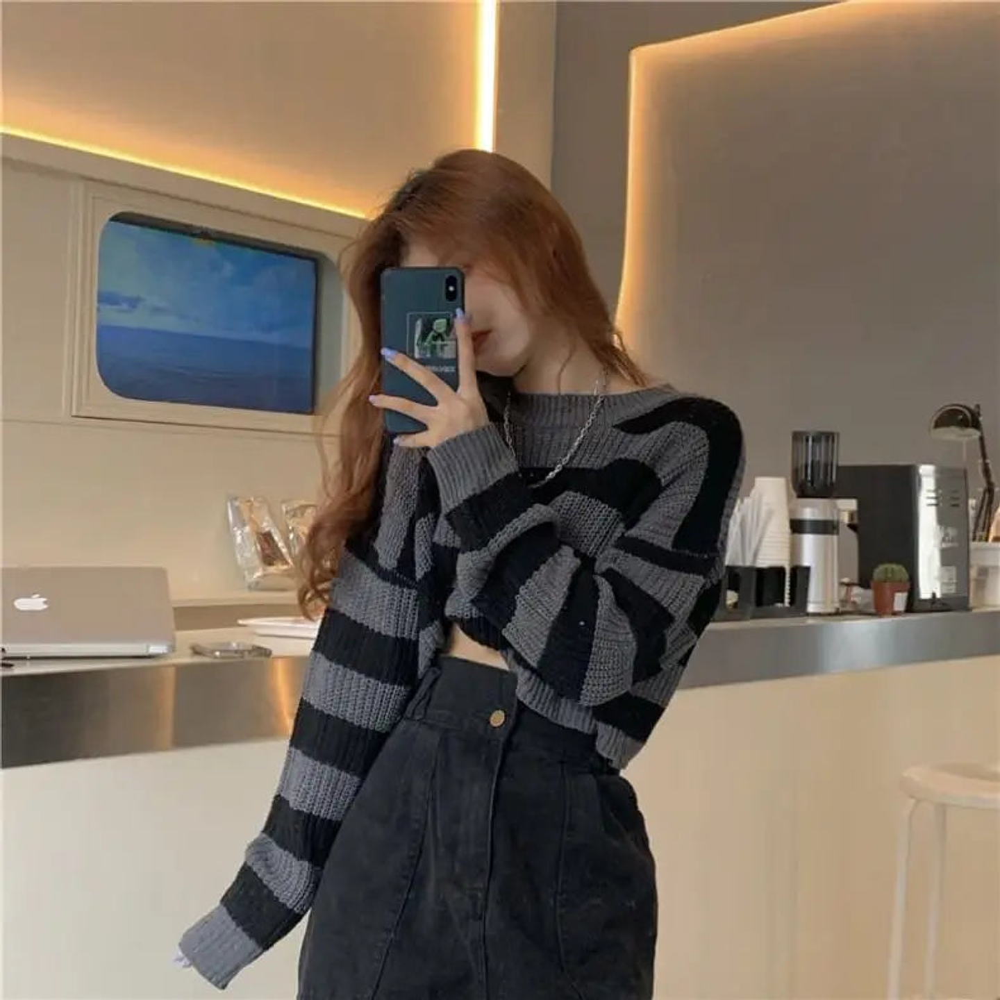 Onyx- Striped Knit Sweater 11