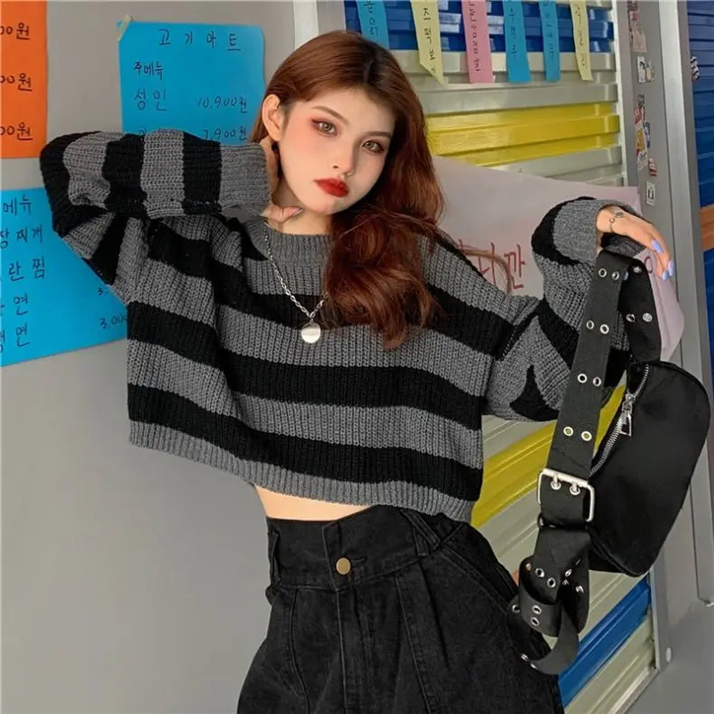 Onyx- Striped Knit Sweater 19