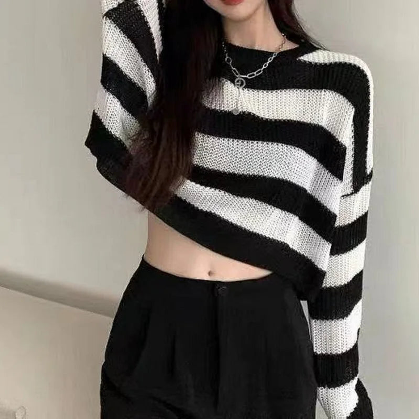 Onyx- Striped Knit Sweater 21