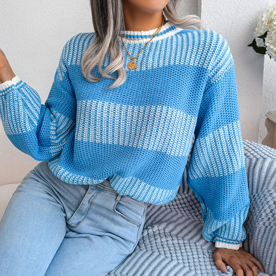 Zephyra- Casual Striped Knit Sweater 7
