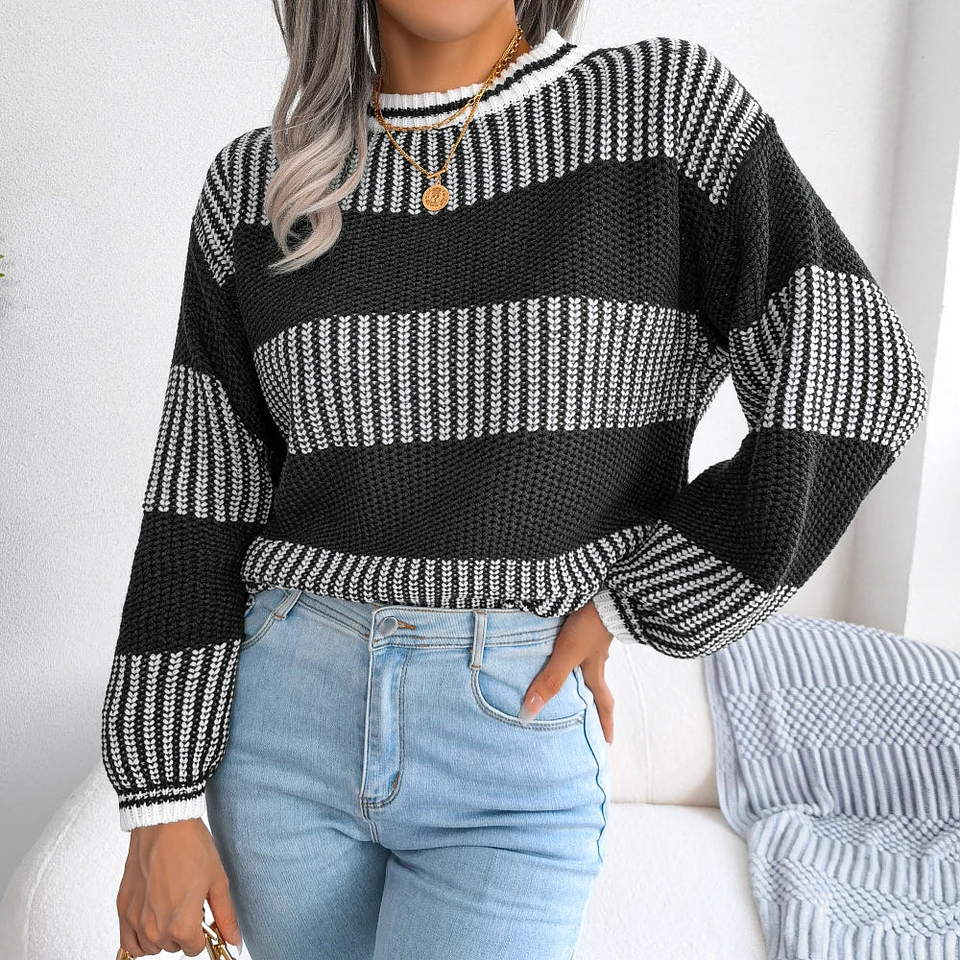 Zephyra- Casual Striped Knit Sweater 17