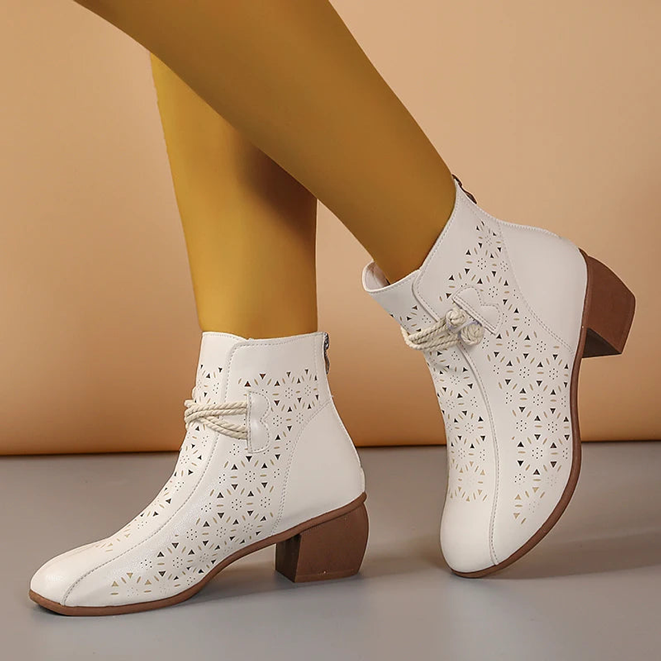 Eulalie- Hollow-Out Ankle Boots 2