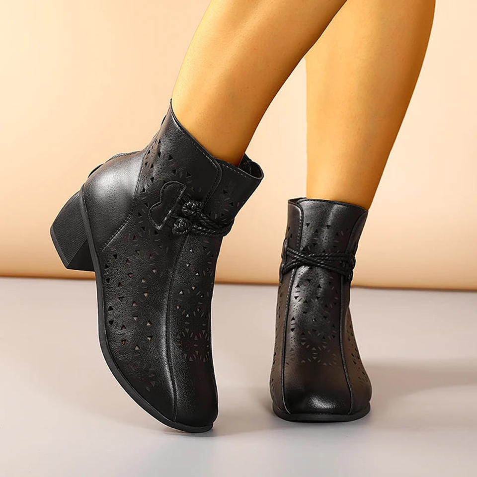Eulalie- Hollow-Out Ankle Boots 3