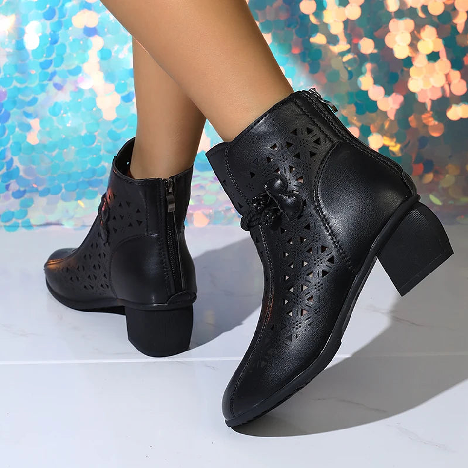 Eulalie- Hollow-Out Ankle Boots 11