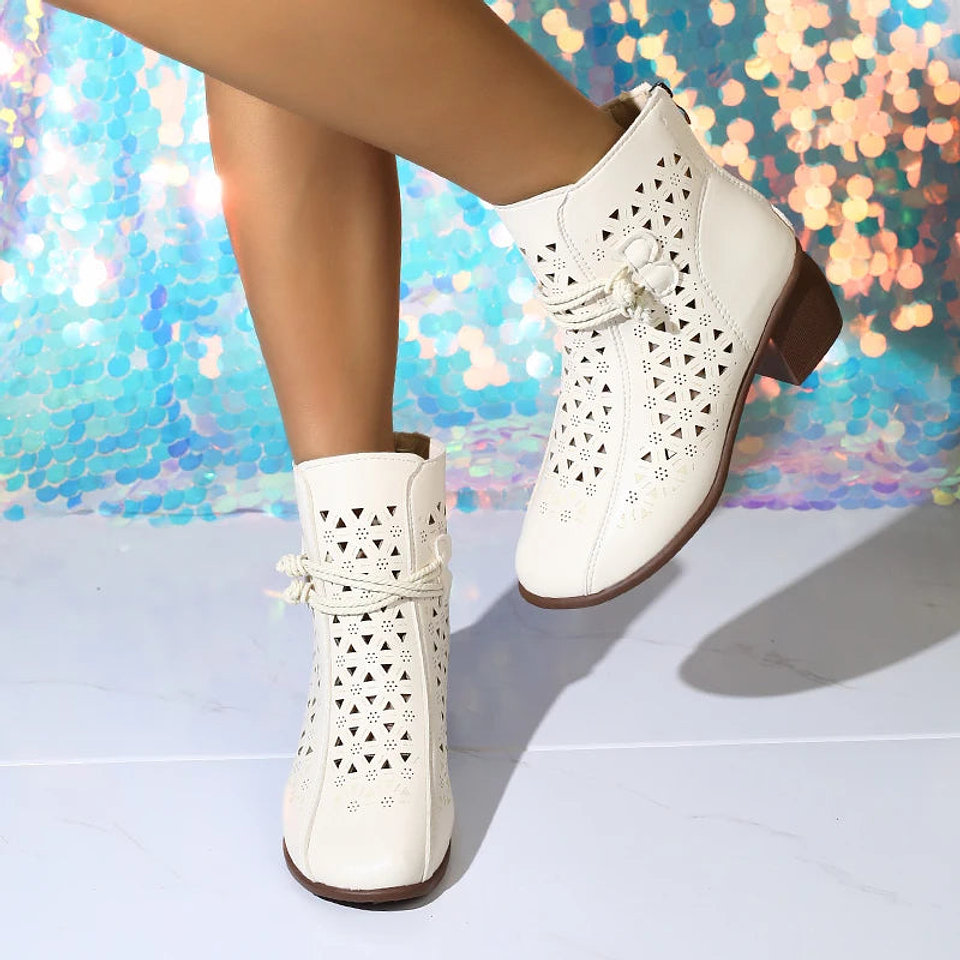 Eulalie- Hollow-Out Ankle Boots 17