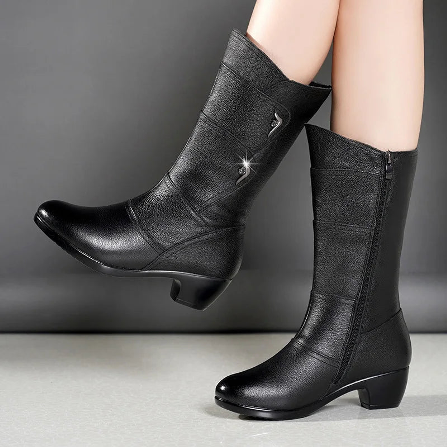 Zosia- Chunky Mid-Calf Boots 8