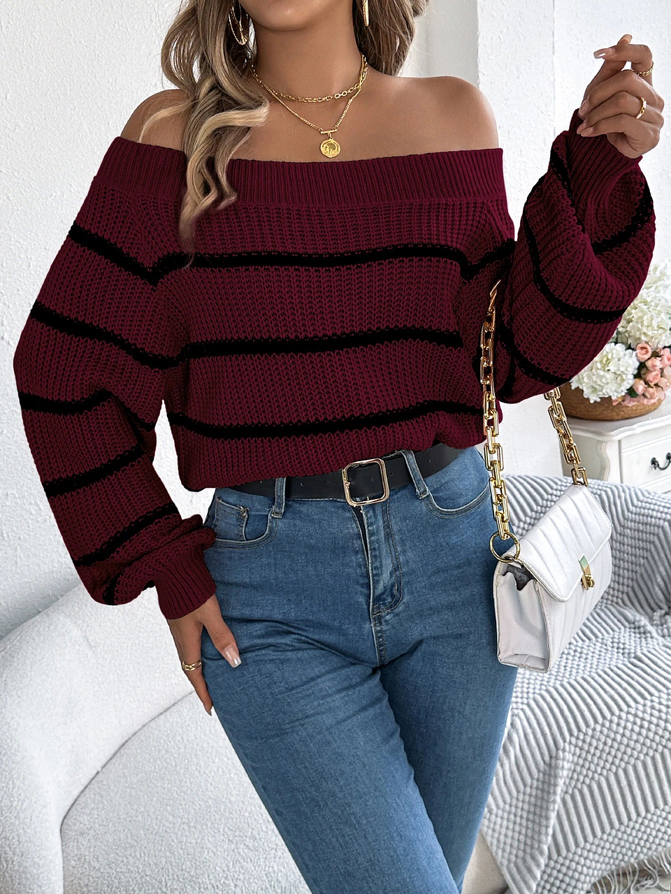 Vesna- Striped Lantern Sweater 6