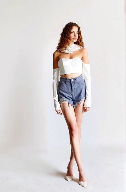 Wren- Ripped Denim Shorts