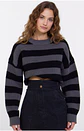 Onyx- Striped Knit Sweater - thumbnail 1