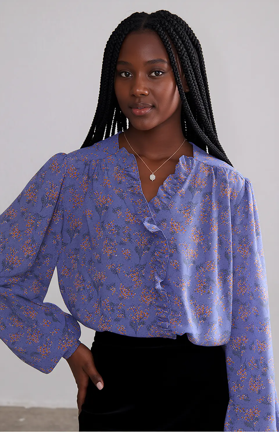 Roxanne- Floral Chiffon Blouse 1