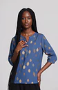 Nella- V-Neck Print Blouse - thumbnail 1