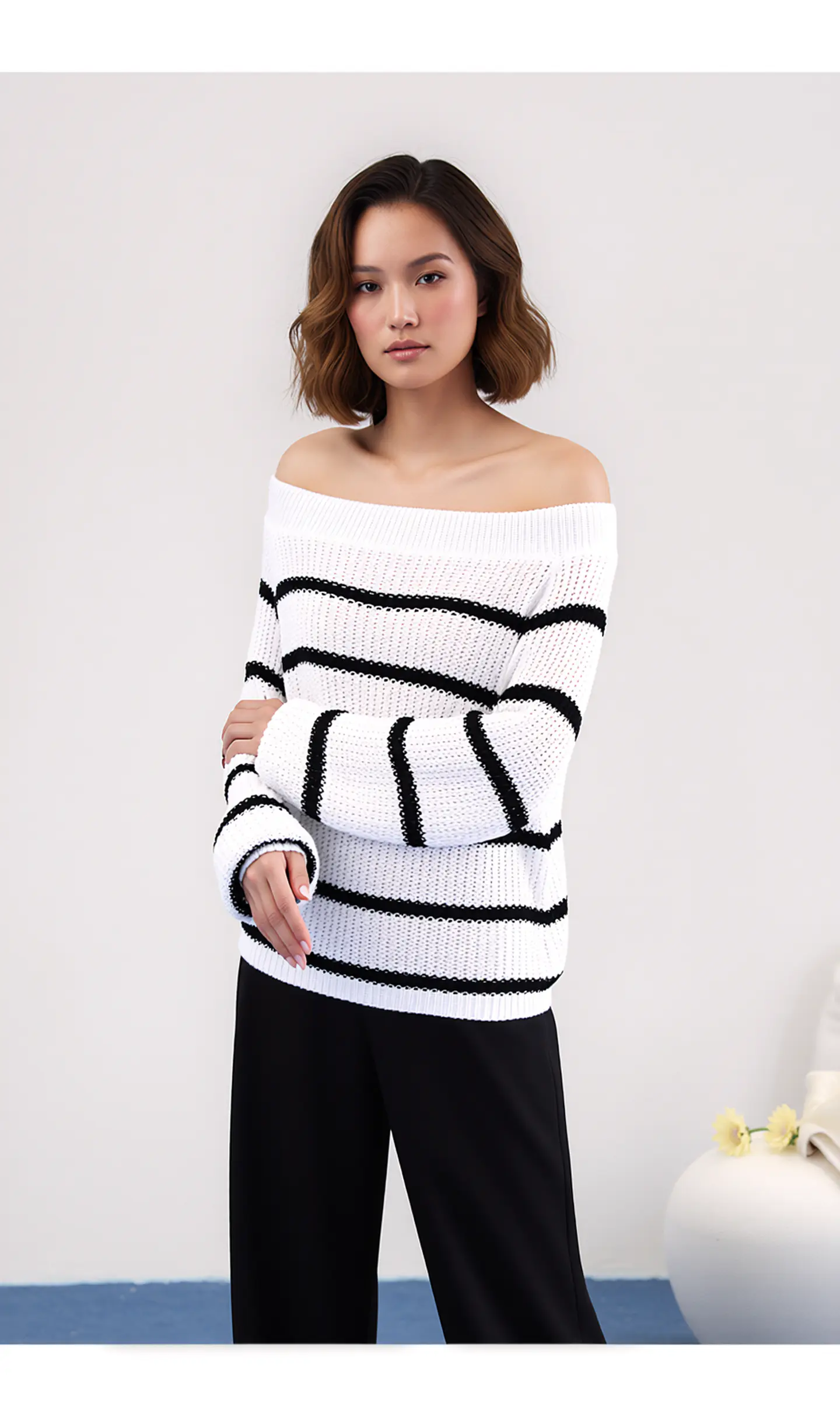 Vesna- Striped Lantern Sweater 1