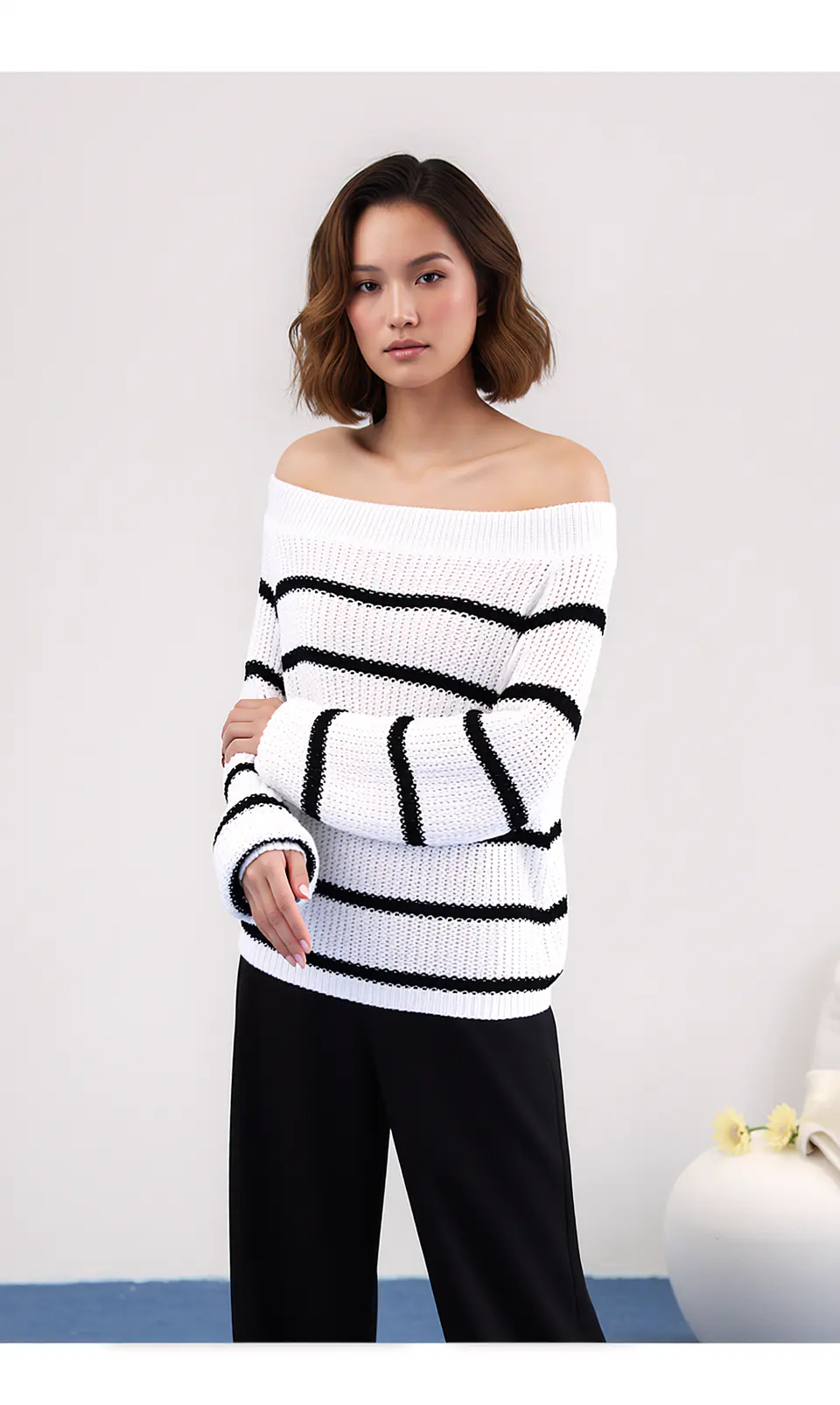 Vesna- Striped Lantern Sweater 1