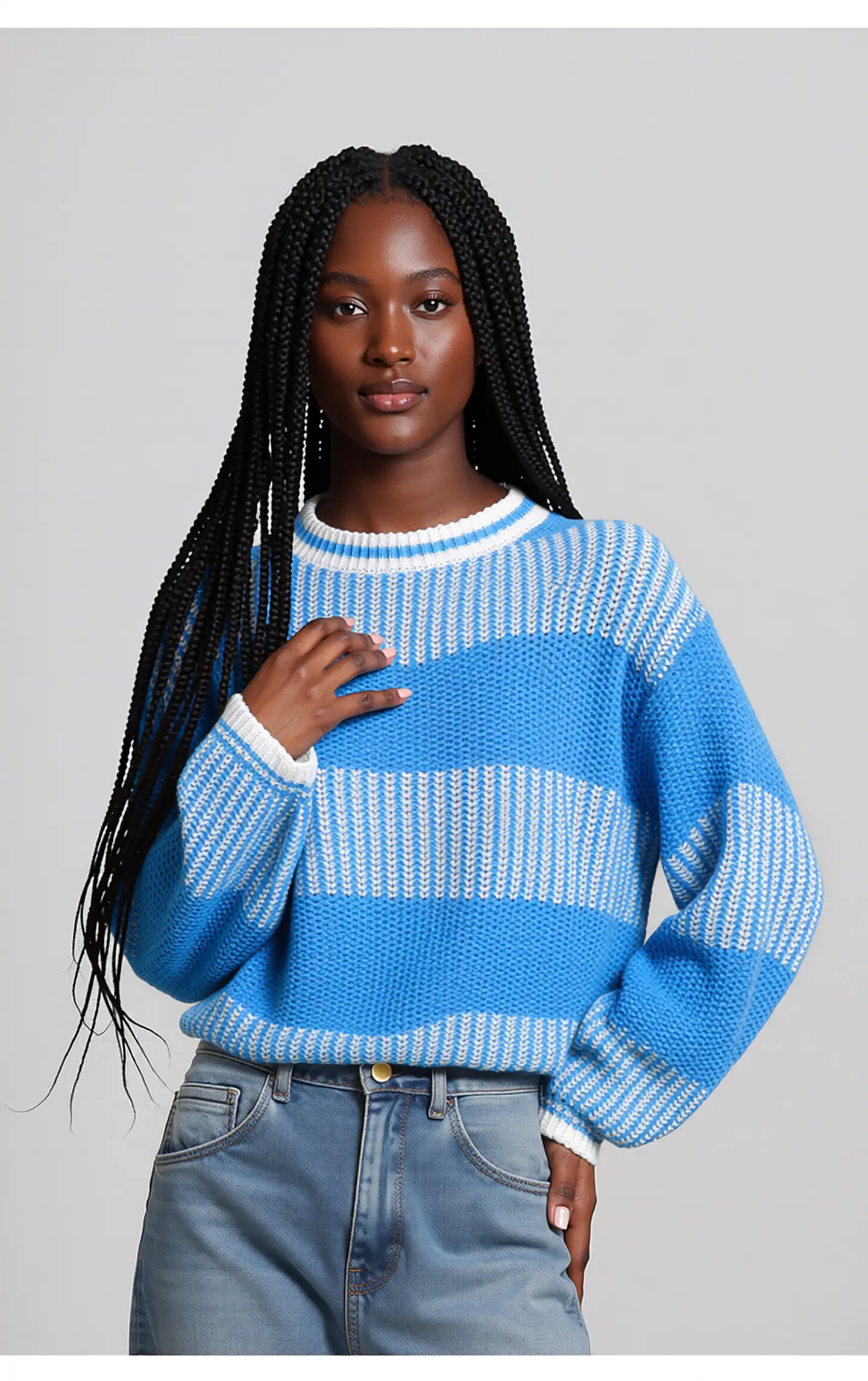 Zephyra- Casual Striped Knit Sweater 1