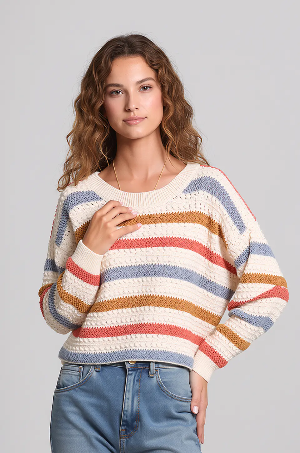 Caoimhe- Striped Knitted Top 1
