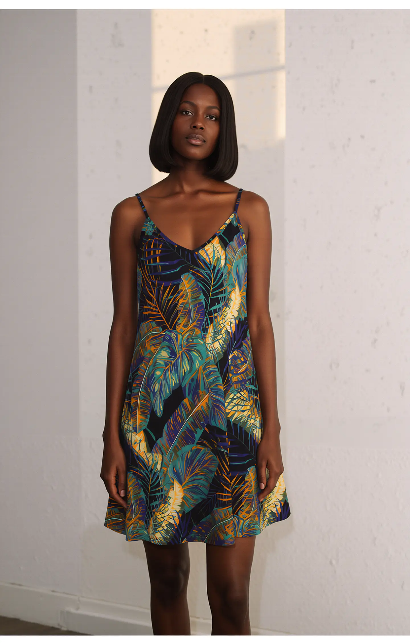 Cassia- Tropical Spaghetti Dress 1