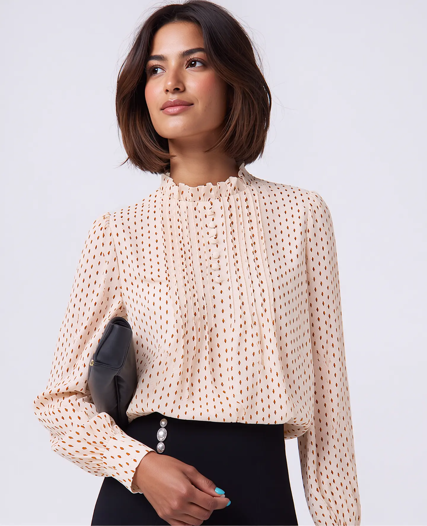Sadie- Polka Dot Chiffon Blouse 1