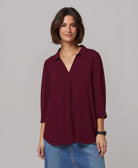 Emily- Plus Size Chiffon Top