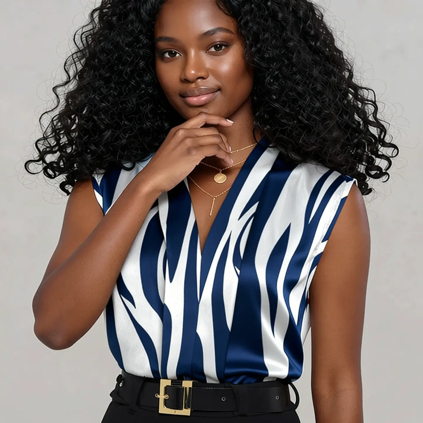 Kira- Sleeveless V-Neck Blouse 2