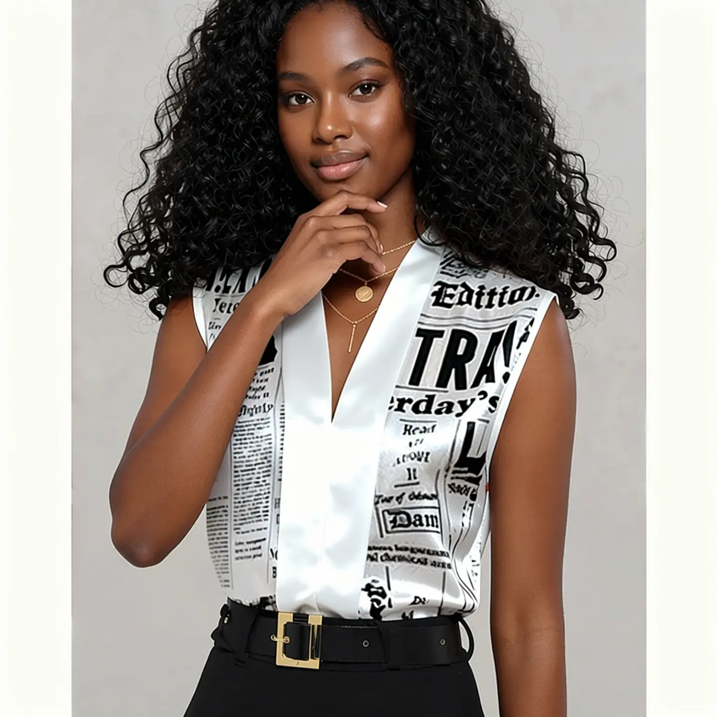 Kira- Sleeveless V-Neck Blouse 3