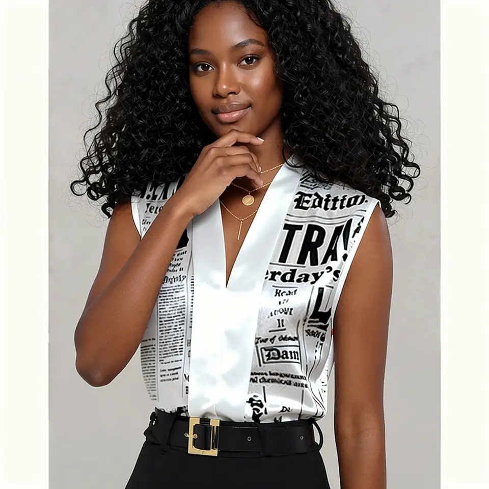 Kira- Sleeveless V-Neck Blouse 3