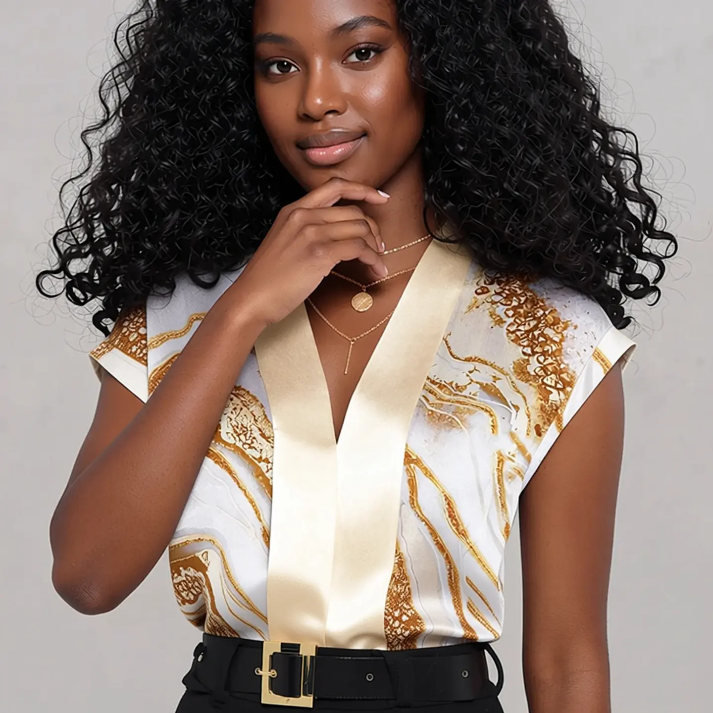 Kira- Sleeveless V-Neck Blouse 4