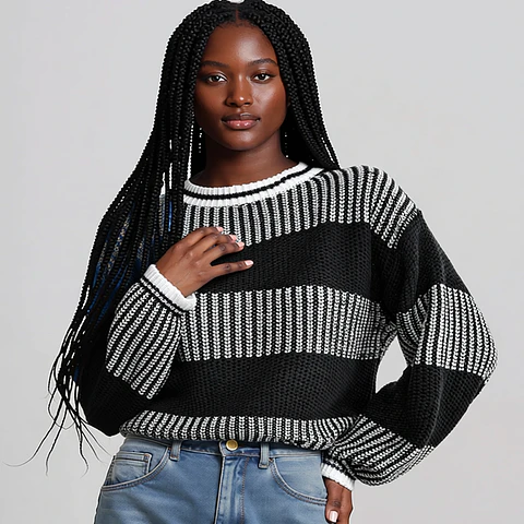 Zephyra- Casual Striped Knit Sweater