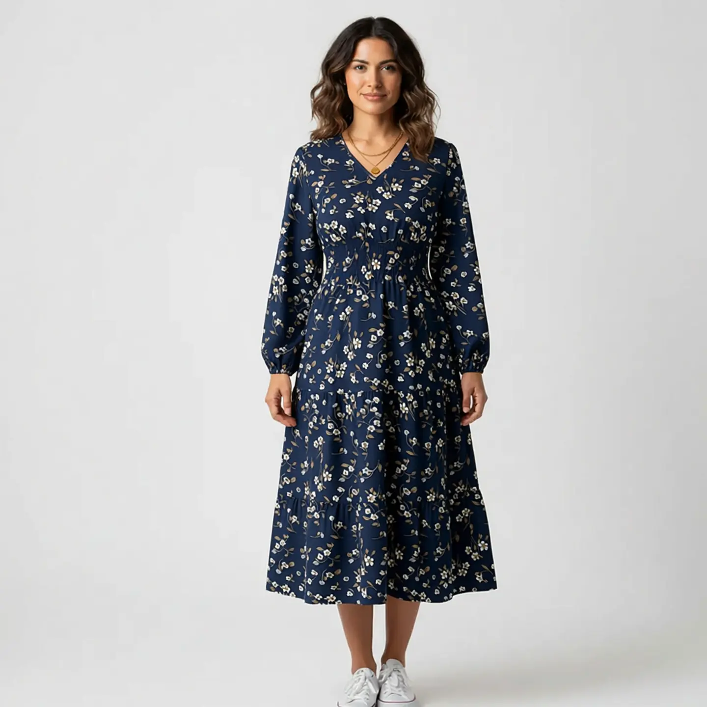 Elin- Lotus V-Neck Dress 2