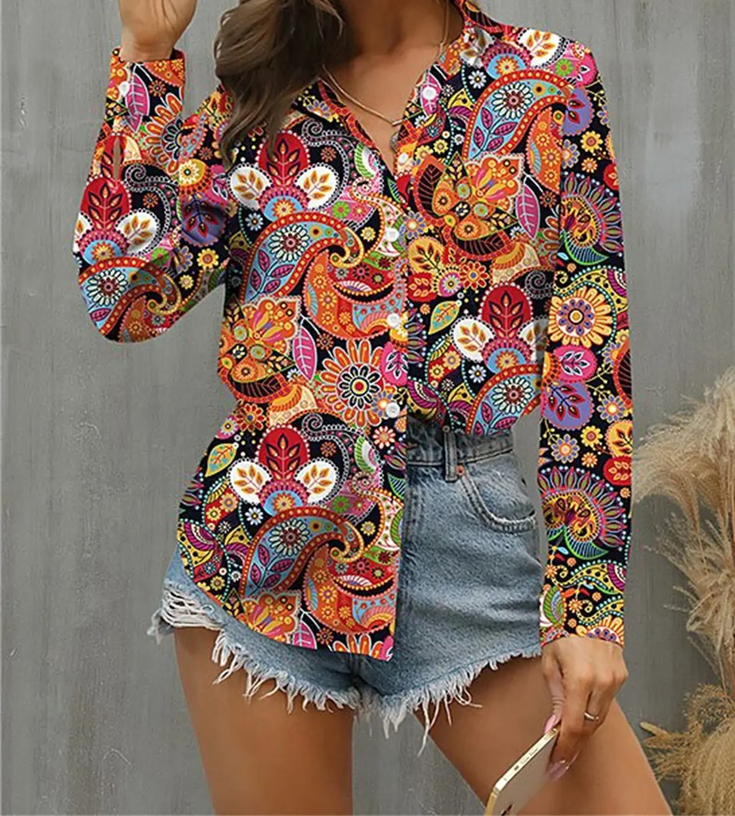 Heidi- Button Front Top 2