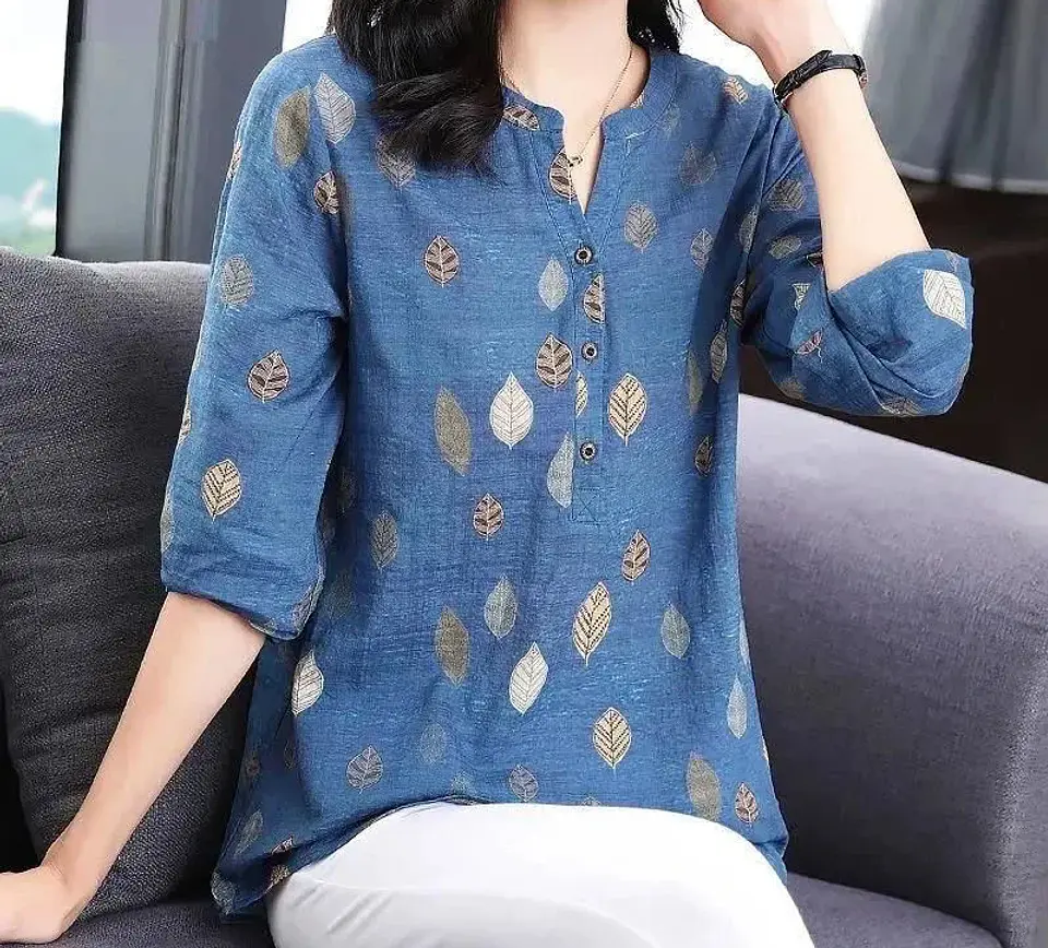 Nella- V-Neck Print Blouse 6