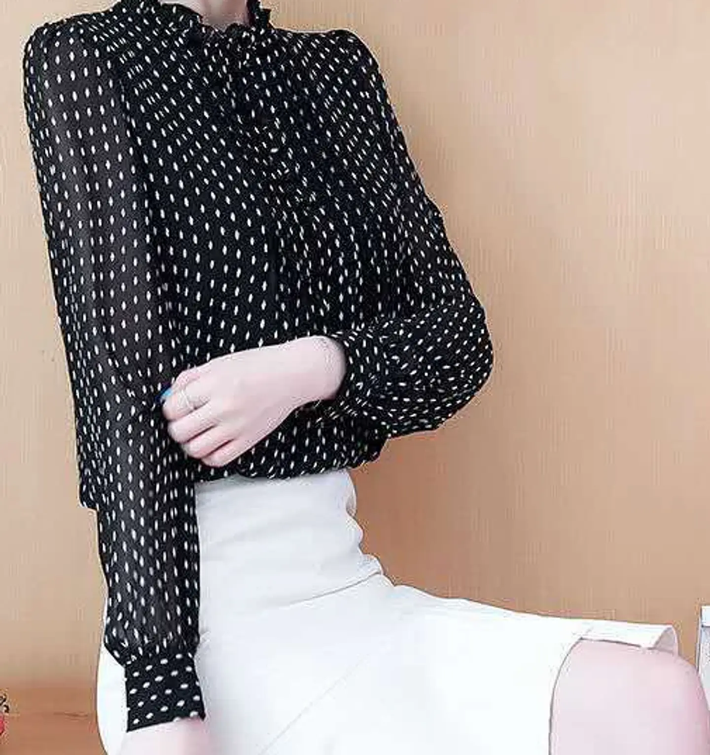 Sadie- Polka Dot Chiffon Blouse 3