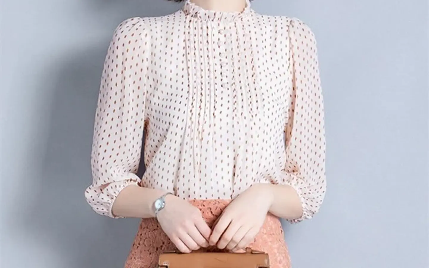 Sadie- Polka Dot Chiffon Blouse 4