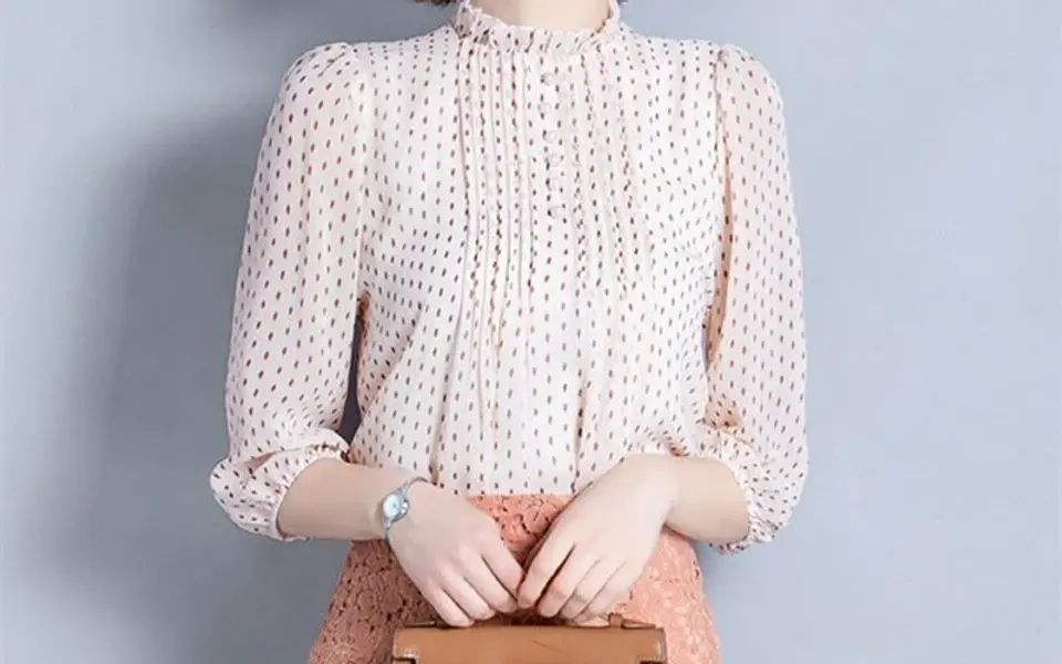 Sadie- Polka Dot Chiffon Blouse 4