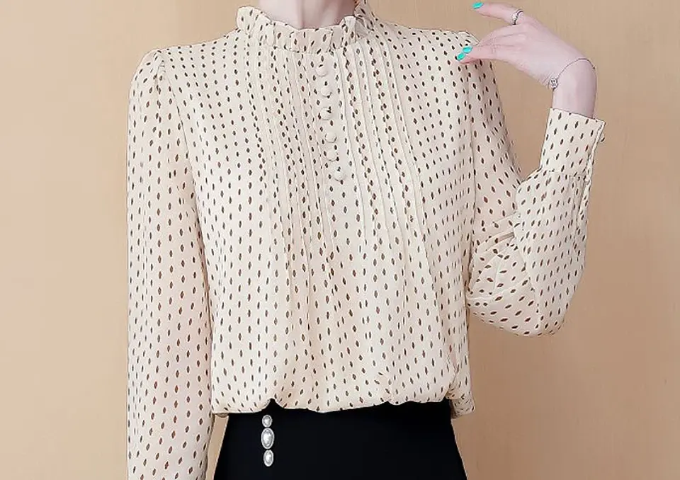 Sadie- Polka Dot Chiffon Blouse 5
