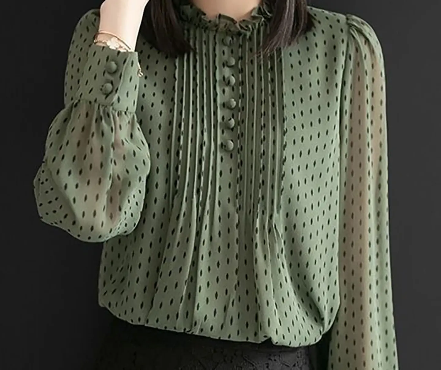 Sadie- Polka Dot Chiffon Blouse 7