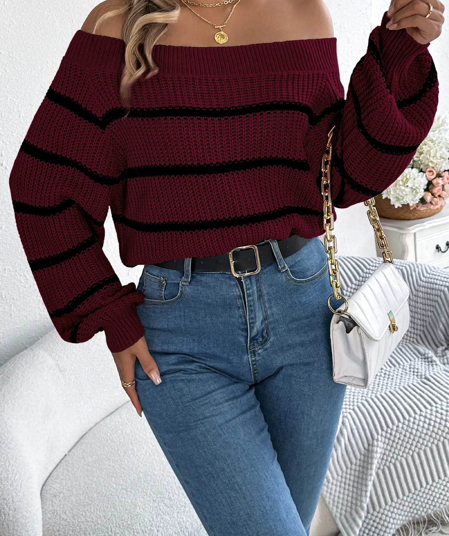 Vesna- Striped Lantern Sweater 2