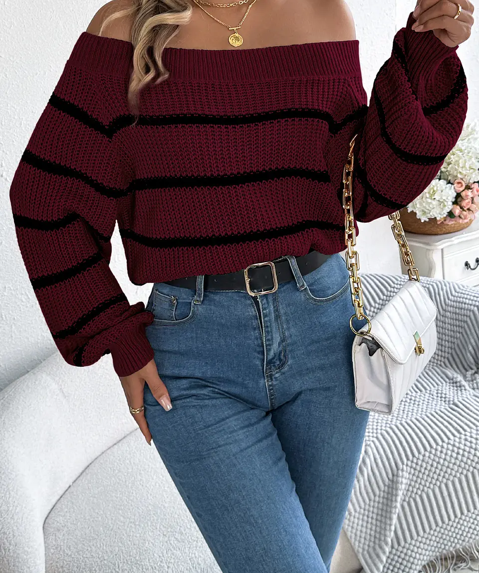 Vesna- Striped Lantern Sweater 4